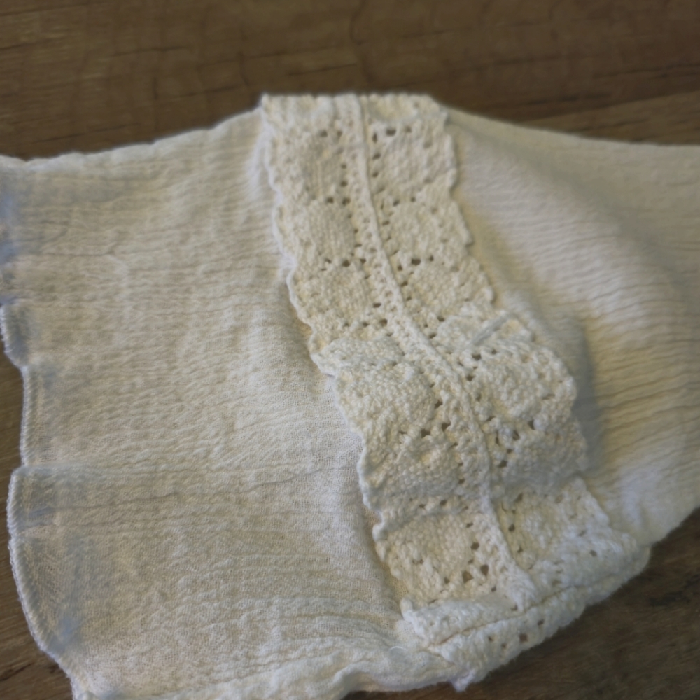 Gauzy Cotton White Lace Trim Cotton Dress - Picture 5 of 9